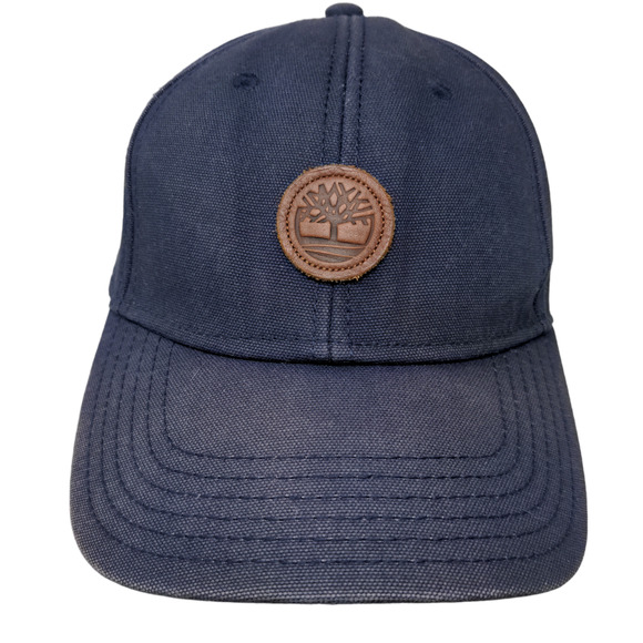 Timberland Men's Slideback Hat Blue Patch Logo 100% Cotton Original 10061 - Picture 1 of 12